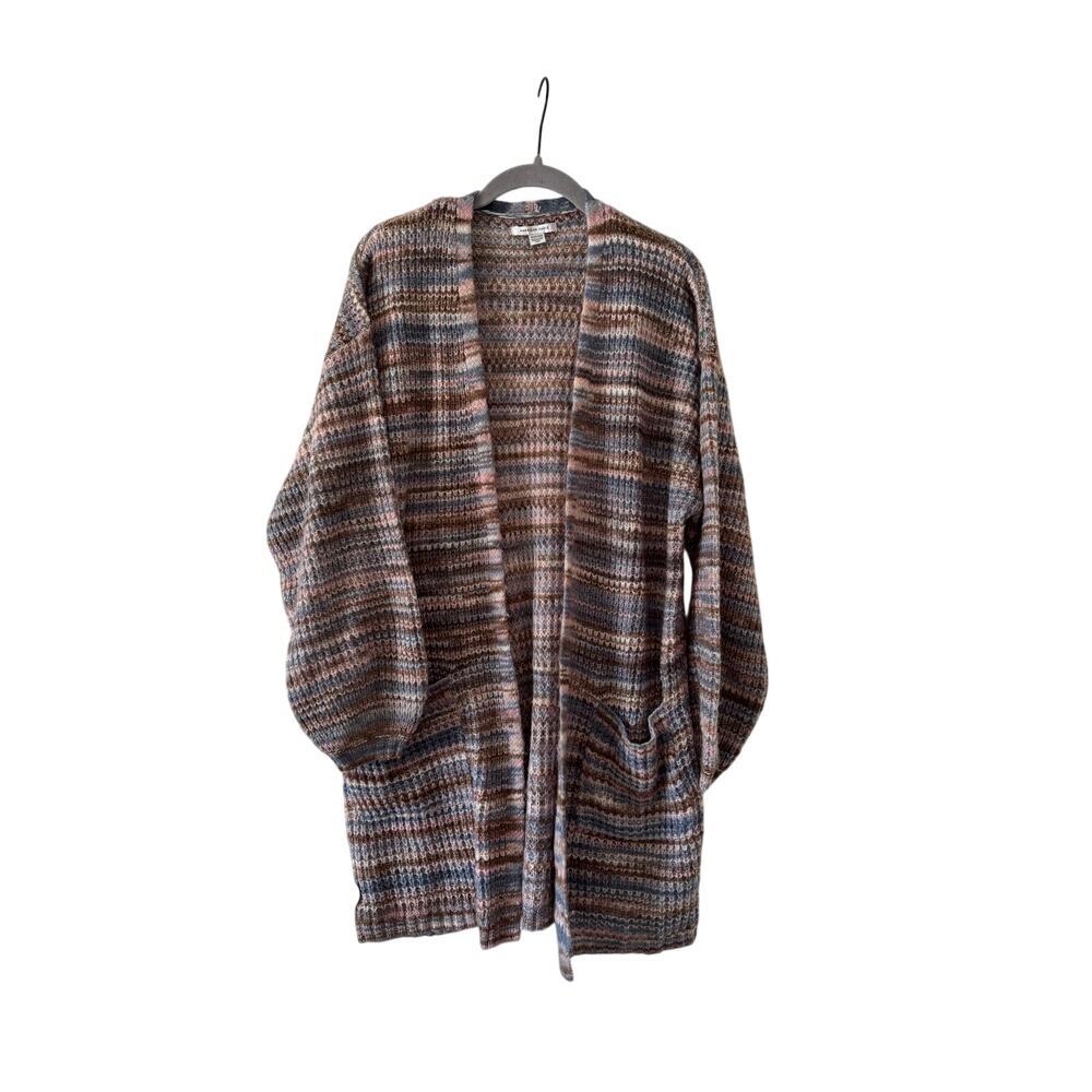 American Eagle Outfitters Front Cardigan Multicolor Waffle Knit Pocket Sweater - Picture 2 of 12